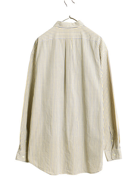 90s ラルフローレン チェック 長袖 ボタンダウン シャツ メンズ XL / オールド 長袖シャツ コットン ワイシャツ 大きいサイズ マルチカラー