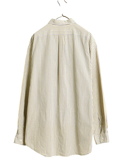 90s ラルフローレン チェック 長袖 ボタンダウン シャツ メンズ XL / オールド 長袖シャツ コットン ワイシャツ 大きいサイズ マルチカラー