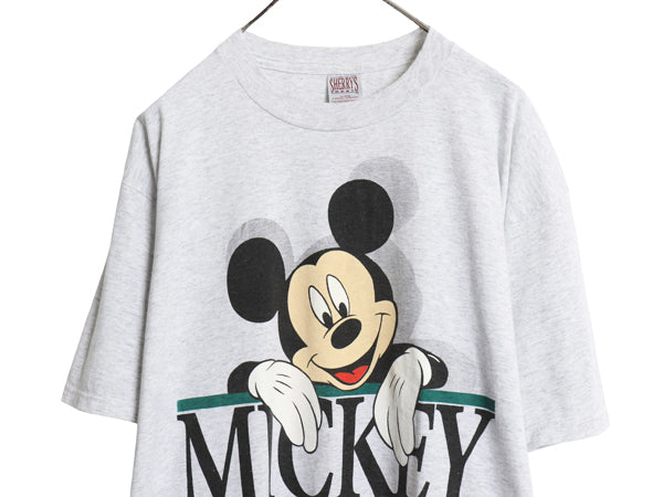 90s USA製 ミッキー 両面 プリント Tシャツ メンズ レディース XL オールド ディズニー オフィシャル キャラクター イラスト 大きいサイズ 