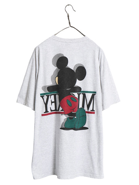 90s USA製 ミッキー 両面 プリント Tシャツ メンズ レディース XL オールド ディズニー オフィシャル キャラクター イラスト 大きいサイズ 