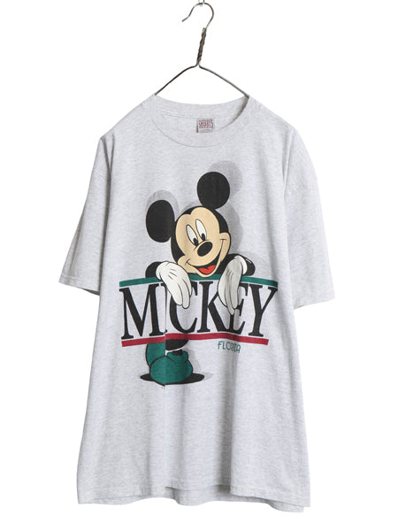 90s USA製 ミッキー 両面 プリント Tシャツ メンズ レディース XL オールド ディズニー オフィシャル キャラクター イラスト 大きいサイズ 