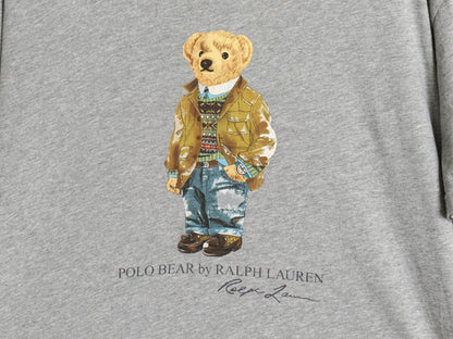 ポロベア ポロ ラルフローレン プリント 半袖 Tシャツ メンズ XL キャラクター カットソー シングルステッチ クルーネック 大きいサイズ 灰