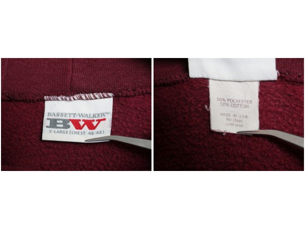 80s USA製 カレッジ プリント スウェット パーカー XL 小さめ メンズ レディース M 程 / ヴィンテージ フード トレーナー ラグラン 裏起毛