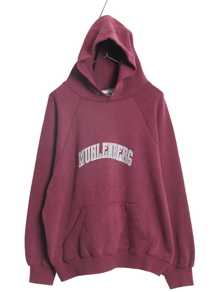 80s USA製 カレッジ プリント スウェット パーカー XL 小さめ メンズ レディース M 程 / ヴィンテージ フード トレーナー ラグラン 裏起毛