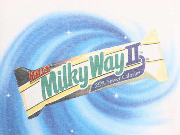 90s USA製 企業 ミルキーウェイ プリント 半袖 Tシャツ メンズ XL 当時物 オールド ヘビーウェイト コットン チョコレート 大きいサイズ 白