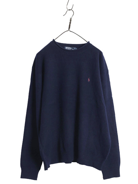 90s ポロ ラルフローレン ロールネック ニット セーター メンズ  XL 古着 オールド ラム ウール 無地 シンプル 大きいサイズ ワンポイント