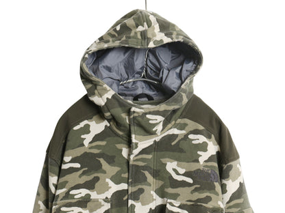 ノースフェイス 迷彩 中綿 スウェット フード パーカー ジャケット メンズ L / トレーナー フルジップ マウンテンパーカー ミリタリー 総柄