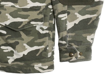 ノースフェイス 迷彩 中綿 スウェット フード パーカー ジャケット メンズ L / トレーナー フルジップ マウンテンパーカー ミリタリー 総柄