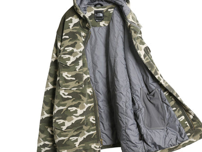 ノースフェイス 迷彩 中綿 スウェット フード パーカー ジャケット メンズ L / トレーナー フルジップ マウンテンパーカー ミリタリー 総柄