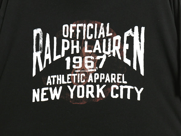 00s ポロ ラルフローレン プリント 半袖 Tシャツ メンズ XXL オールド コットン カットソー クルーネック ゆったり 大きいサイズ ブラック
