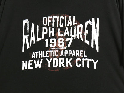 00s ポロ ラルフローレン プリント 半袖 Tシャツ メンズ XXL オールド コットン カットソー クルーネック ゆったり 大きいサイズ ブラック