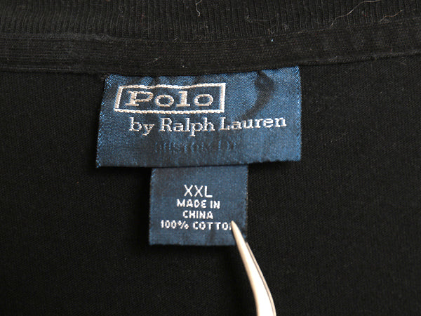 00s ポロ ラルフローレン プリント 半袖 Tシャツ メンズ XXL オールド コットン カットソー クルーネック ゆったり 大きいサイズ ブラック