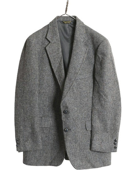 80s USA製 ハリスツイード テーラード ジャケット メンズ M 程/ ヴィンテージ ブレザー ツイード ウール トラッド カジュアル マルチカラー