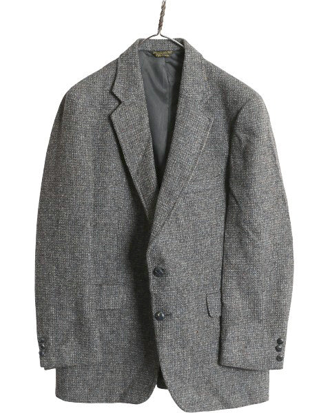 80s USA製 ハリスツイード テーラード ジャケット メンズ M 程/ ヴィンテージ ブレザー ツイード ウール トラッド カジュアル マルチカラー