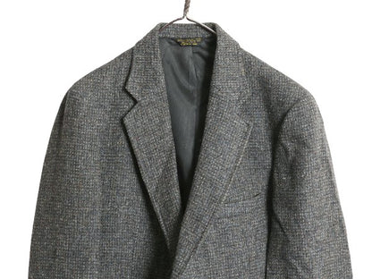 80s USA製 ハリスツイード テーラード ジャケット メンズ M 程/ ヴィンテージ ブレザー ツイード ウール トラッド カジュアル マルチカラー