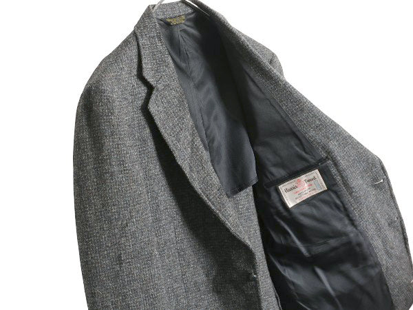 80s USA製 ハリスツイード テーラード ジャケット メンズ M 程/ ヴィンテージ ブレザー ツイード ウール トラッド カジュアル マルチカラー