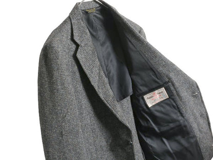 80s USA製 ハリスツイード テーラード ジャケット メンズ M 程/ ヴィンテージ ブレザー ツイード ウール トラッド カジュアル マルチカラー