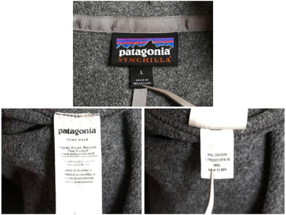 US企画 パタゴニア クラシック シンチラ フリース ベスト メンズ L / 19年製 前開き フルジップ 重ね着 ハイネック ワンポイント 企業 灰