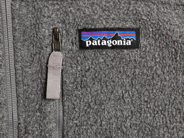 US企画 パタゴニア クラシック シンチラ フリース ベスト メンズ L / 19年製 前開き フルジップ 重ね着 ハイネック ワンポイント 企業 灰