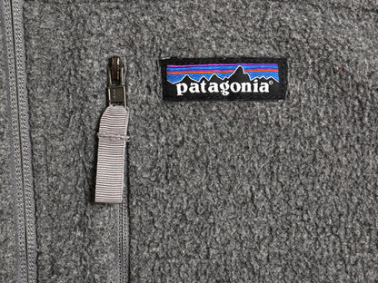 US企画 パタゴニア クラシック シンチラ フリース ベスト メンズ L / 19年製 前開き フルジップ 重ね着 ハイネック ワンポイント 企業 灰