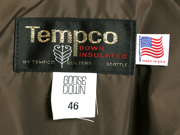 デッドストック 80s ★ Tempco キルティング ダウン ジャケット 46 メンズ XL 程/ USA製 ヴィンテージ アウトドア フルジップ 大きいサイズ