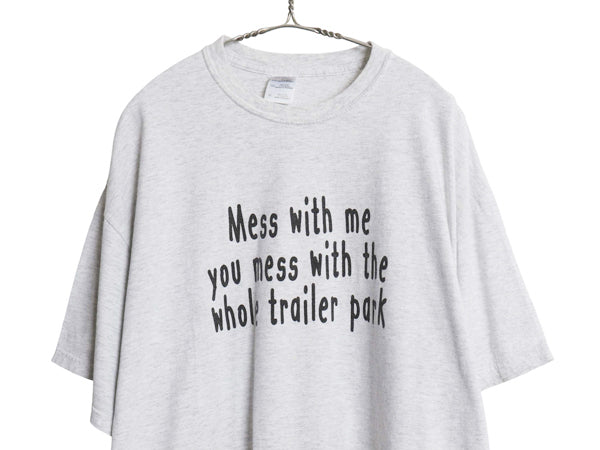 00s ジョーク メッセージ プリント 半袖 Tシャツ メンズ XL オールド グラフィック カットソー クルーネック ヘビーウェイト 大きいサイズ