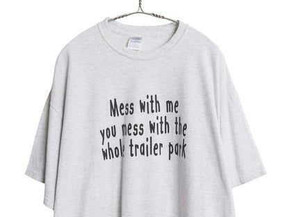 00s ジョーク メッセージ プリント 半袖 Tシャツ メンズ XL オールド グラフィック カットソー クルーネック ヘビーウェイト 大きいサイズ