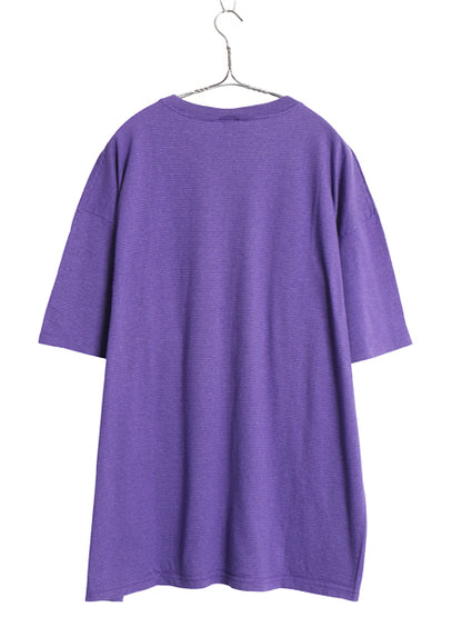 90s USA製 ボーダー 半袖 Tシャツ メンズ XXL オールド ヘビーウェイト シングルステッチ クルーネック カットソー ツートン 大きいサイズ