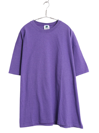90s USA製 ボーダー 半袖 Tシャツ メンズ XXL オールド ヘビーウェイト シングルステッチ クルーネック カットソー ツートン 大きいサイズ