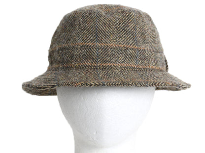 ヴィゲーンズ ハリスツイード ウール バケット ハット メンズ レディース 58cm 古着 高級 帽子 キャップ ヘリンボーン チェック カジュアル