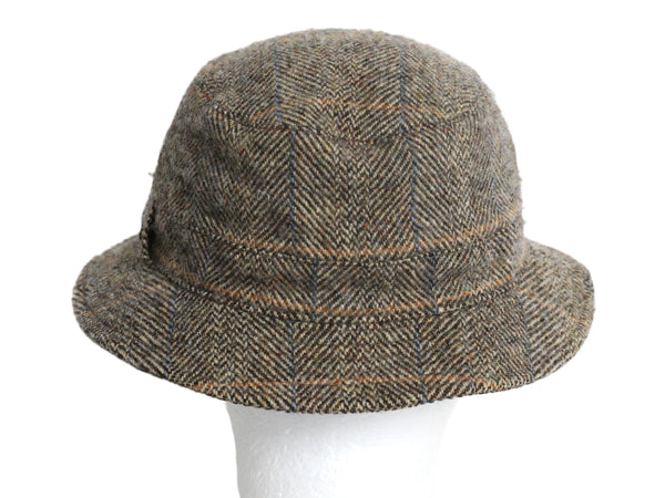 ヴィゲーンズ ハリスツイード ウール バケット ハット メンズ レディース 58cm 古着 高級 帽子 キャップ ヘリンボーン チェック カジュアル
