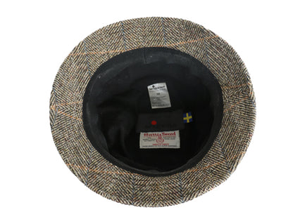 ヴィゲーンズ ハリスツイード ウール バケット ハット メンズ レディース 58cm 古着 高級 帽子 キャップ ヘリンボーン チェック カジュアル