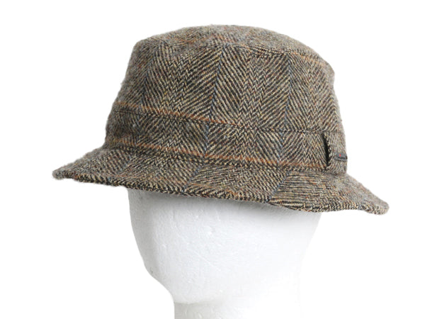 ヴィゲーンズ ハリスツイード ウール バケット ハット メンズ レディース 58cm 古着 高級 帽子 キャップ ヘリンボーン チェック カジュアル