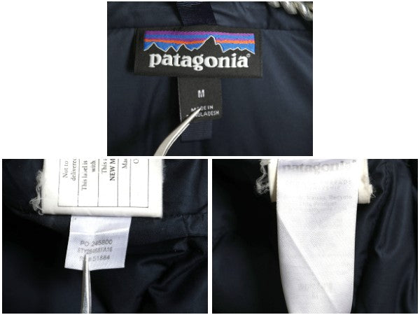 パタゴニア ダウンタウン パーカー レディース M 16年製 ロング ダウン コート ジャケット 600フィル フルジップ ジャケット ハイネック 紺