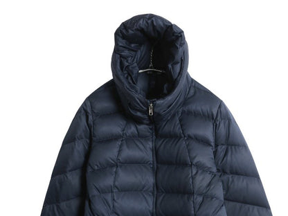 パタゴニア ダウンタウン パーカー レディース M 16年製 ロング ダウン コート ジャケット 600フィル フルジップ ジャケット ハイネック 紺