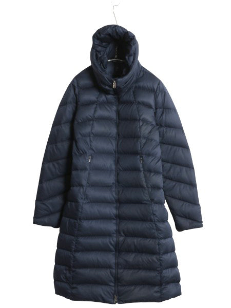 パタゴニア ダウンタウン パーカー レディース M 16年製 ロング ダウン コート ジャケット 600フィル フルジップ ジャケット ハイネック 紺