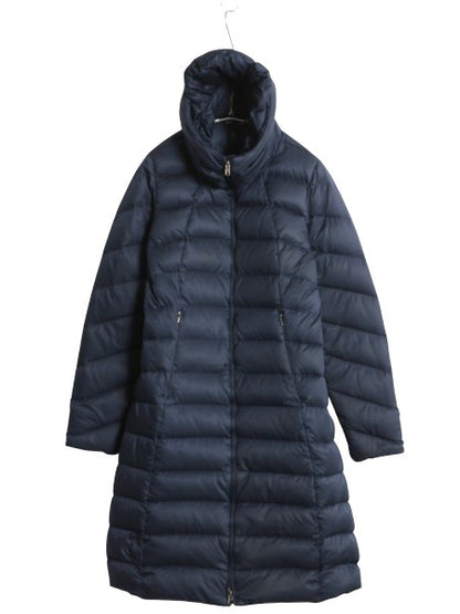 パタゴニア ダウンタウン パーカー レディース M 16年製 ロング ダウン コート ジャケット 600フィル フルジップ ジャケット ハイネック 紺