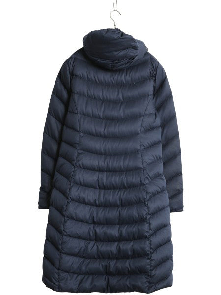 パタゴニア ダウンタウン パーカー レディース M 16年製 ロング ダウン コート ジャケット 600フィル フルジップ ジャケット ハイネック 紺