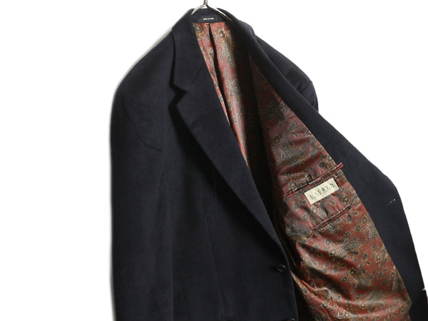 デッドストック ローレン ラルフローレン テーラード ジャケット メンズ XL 程/ ポロ シルク ウール カシミヤ ブレザー 大きいサイズ 濃紺