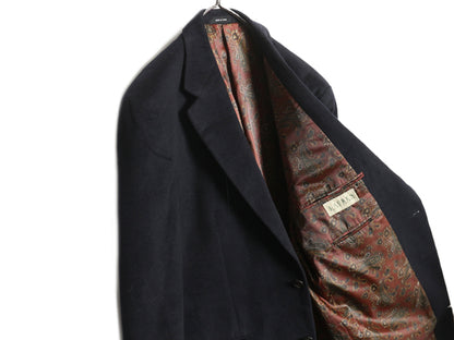 デッドストック ローレン ラルフローレン テーラード ジャケット メンズ XL 程/ ポロ シルク ウール カシミヤ ブレザー 大きいサイズ 濃紺
