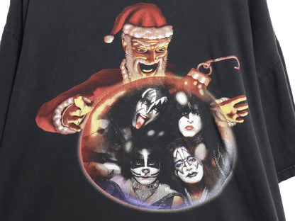 90s USA製 ★ キッス 両面 プリント Tシャツ メンズ XL オールド 当時物 オフィシャル クリスマス グラフィック イラスト バンド ロック 黒