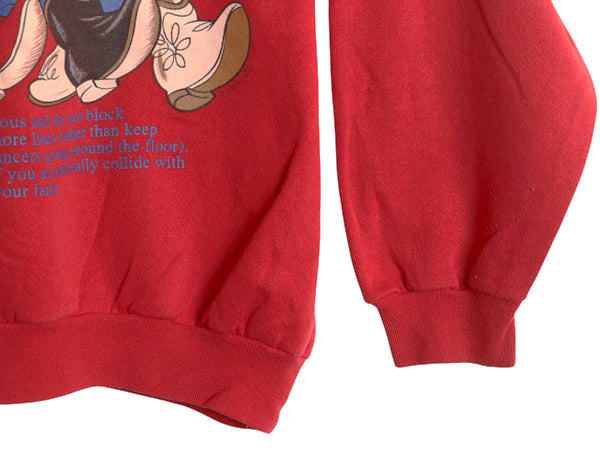 90s USA製 ミッキー キャラクター イラスト プリント スウェット メンズ レディース XL オールド ディズニー トレーナー 裏起毛 当時物 赤