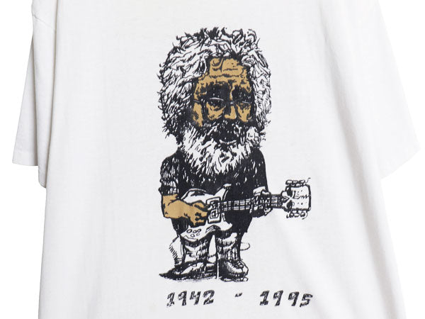 90s USA製 ★ グレイトフルデッド ジェリー ガルシア 追悼 イラスト プリント Tシャツ メンズ XL オールド バンド ロック シングルステッチ