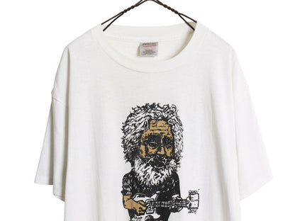 90s USA製 ★ グレイトフルデッド ジェリー ガルシア 追悼 イラスト プリント Tシャツ メンズ XL オールド バンド ロック シングルステッチ