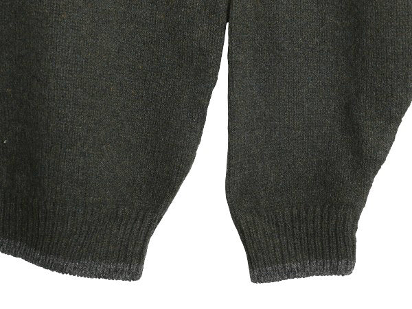 90s USA製 ウールリッチ ニット セーター メンズ L 古着 オールド 旧タグ ウール リンガー タイプ ツートン オリーブ グレー シンプル 無地