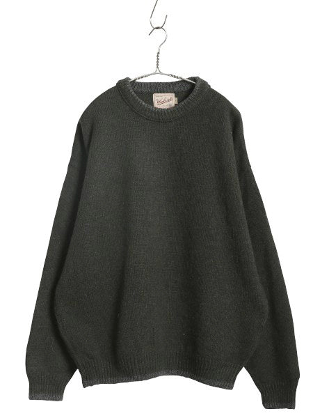 90s USA製 ウールリッチ ニット セーター メンズ L 古着 オールド 旧タグ ウール リンガー タイプ ツートン オリーブ グレー シンプル 無地