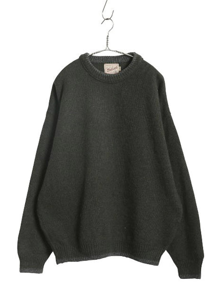 90s USA製 ウールリッチ ニット セーター メンズ L 古着 オールド 旧タグ ウール リンガー タイプ ツートン オリーブ グレー シンプル 無地