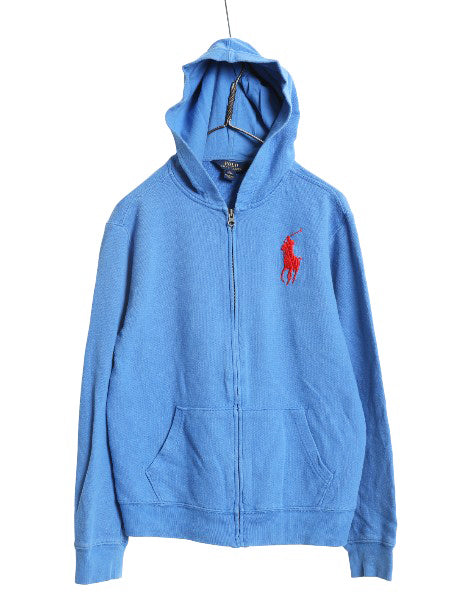 ビッグポニー ポロ ラルフローレン フルジップ スウェット フード パーカー キッズ XL メンズ S 程/ 古着 トレーナー 裏起毛 ワンポイント