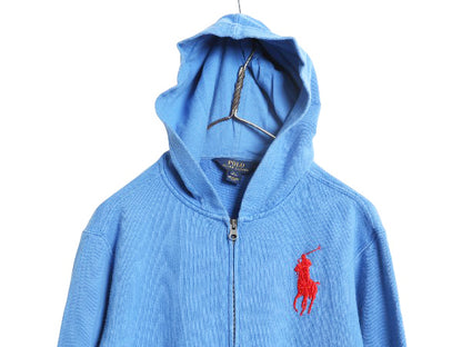 ビッグポニー ポロ ラルフローレン フルジップ スウェット フード パーカー キッズ XL メンズ S 程/ 古着 トレーナー 裏起毛 ワンポイント