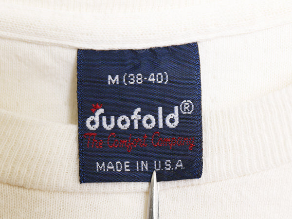90s USA製 デュオフォールド 2レイヤー 長袖 Tシャツ メンズ M / オールド ロンT アンダーシャツ 無地 ストレッチ インナー カットソー 白